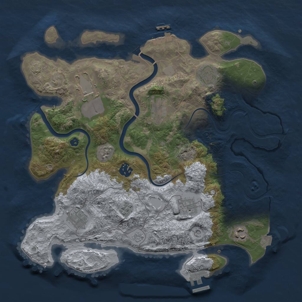 Rust Map: Procedural Map, Size: 3500, Seed: 1131180112, 14 Monuments