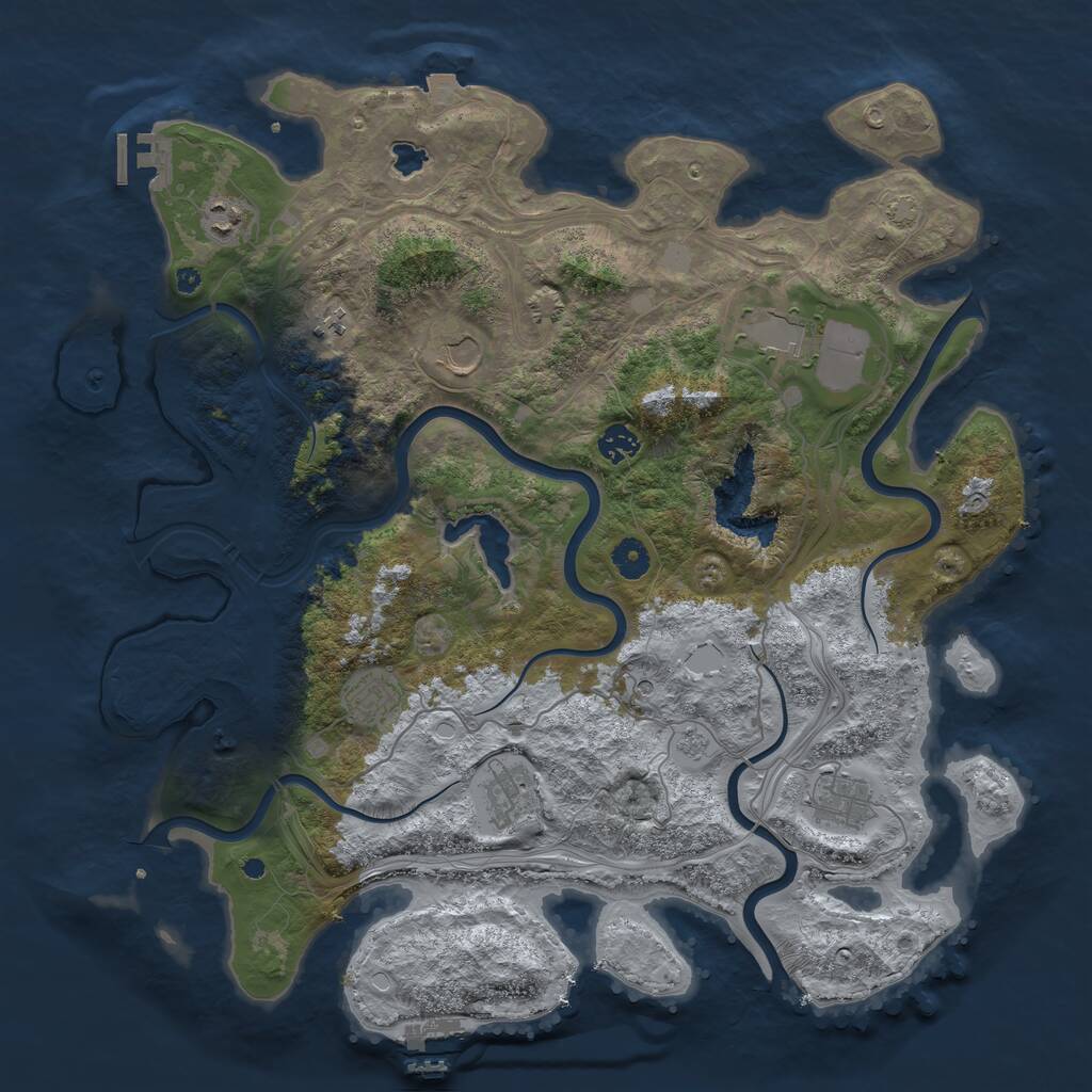 Rust Map: Procedural Map, Size: 4250, Seed: 849938, 14 Monuments