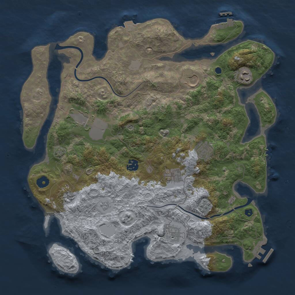Rust Map: Procedural Map, Size: 3700, Seed: 2100, 15 Monuments