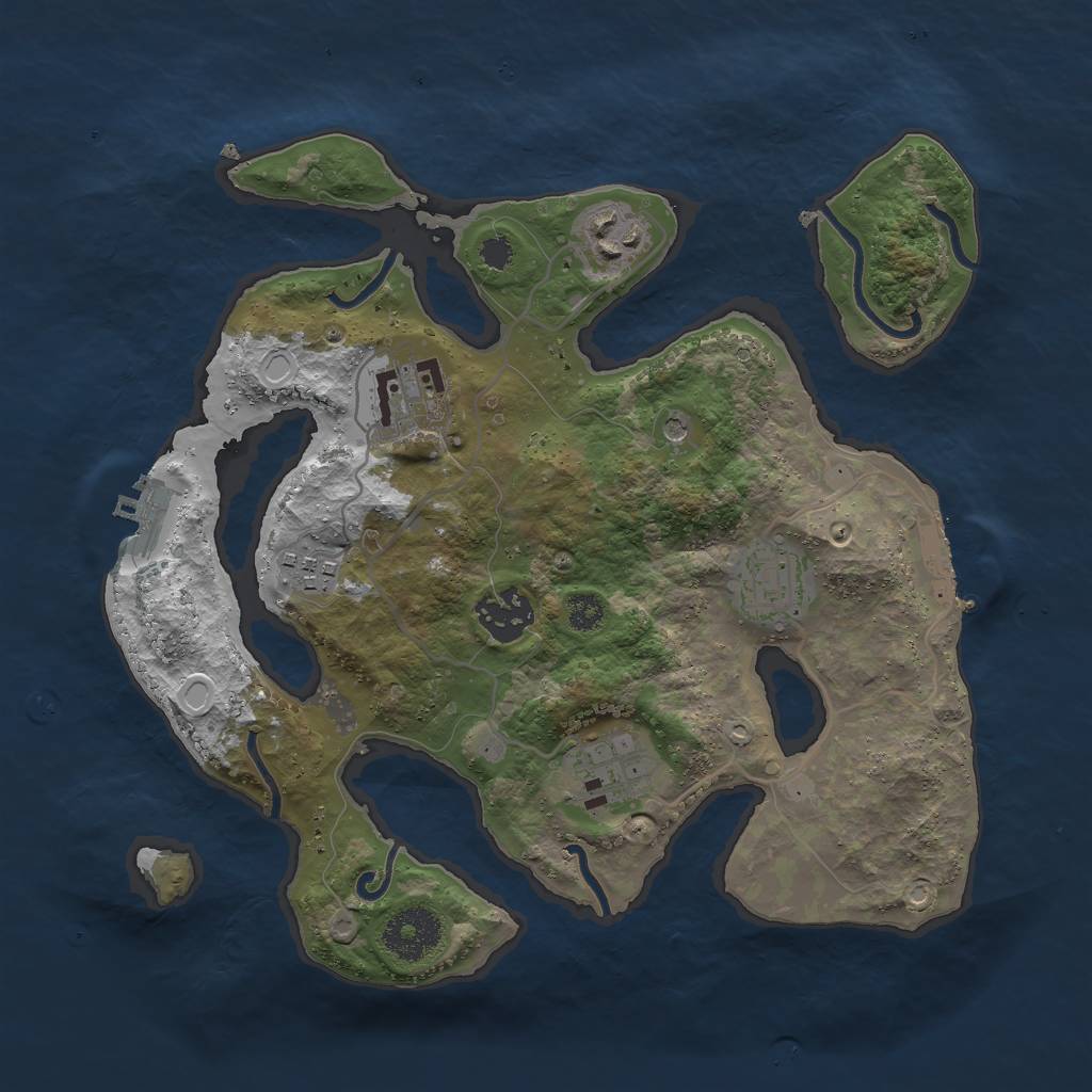 Rust Map: Procedural Map, Size: 3000, Seed: 569696, 14 Monuments