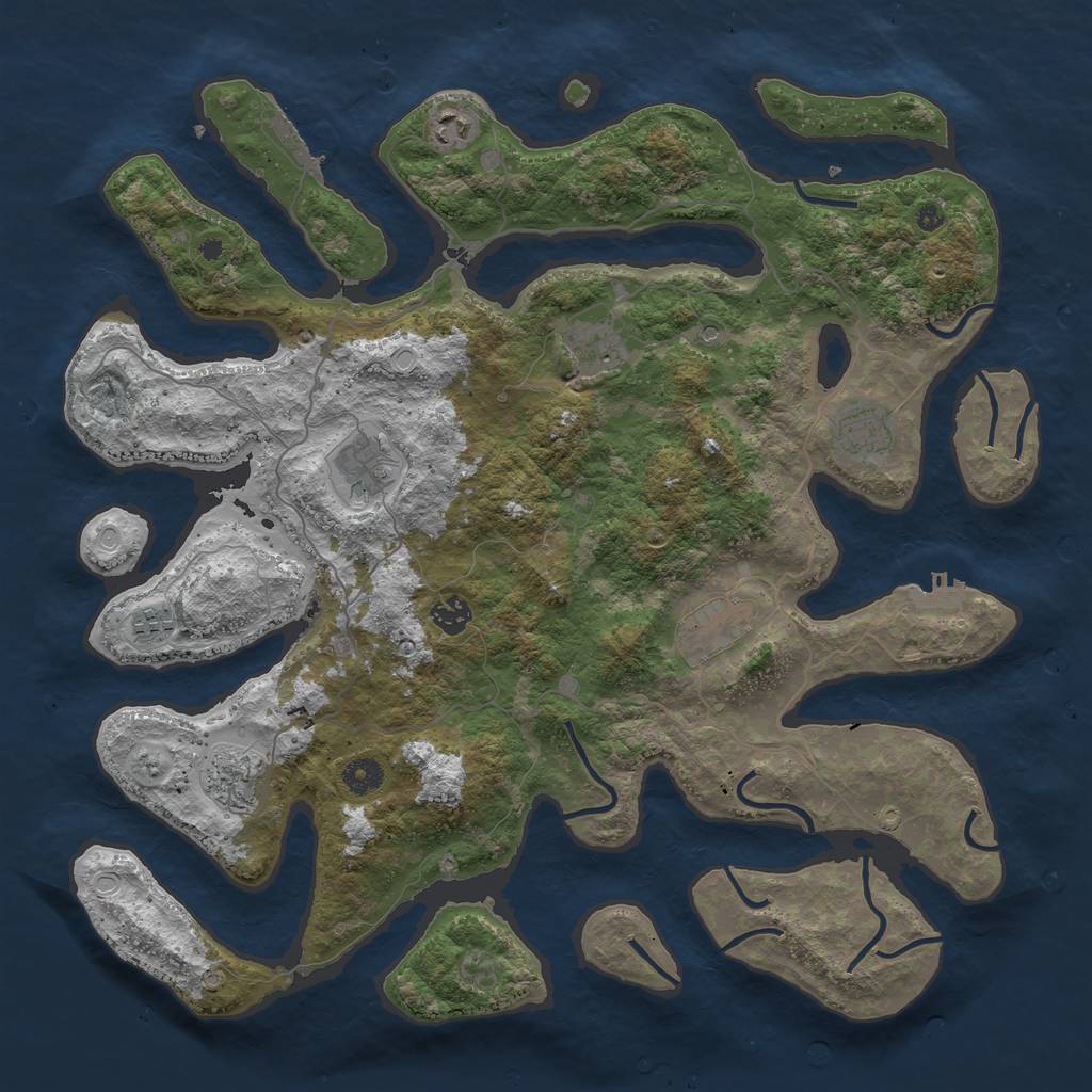 Rust Map: Procedural Map, Size: 4250, Seed: 731723, 16 Monuments