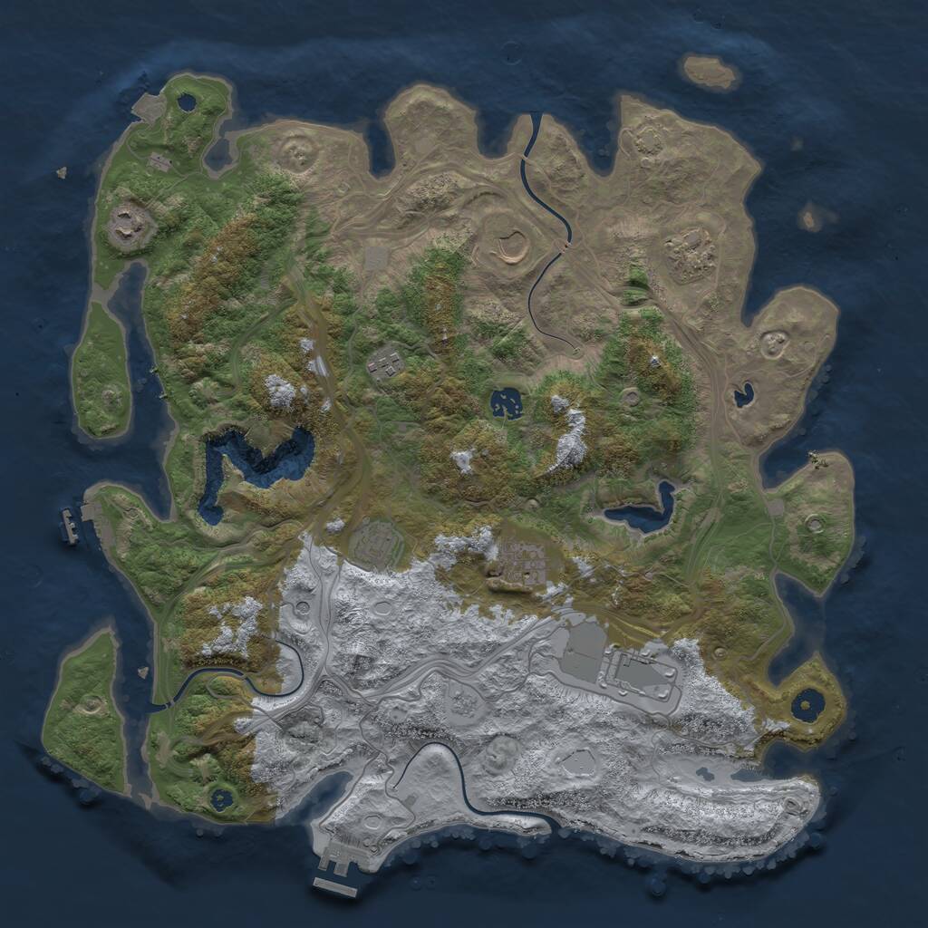 Rust Map: Procedural Map, Size: 4250, Seed: 787719, 14 Monuments