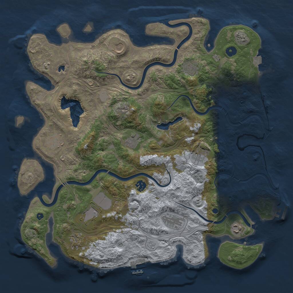 Rust Map: Procedural Map, Size: 4250, Seed: 619376, 17 Monuments