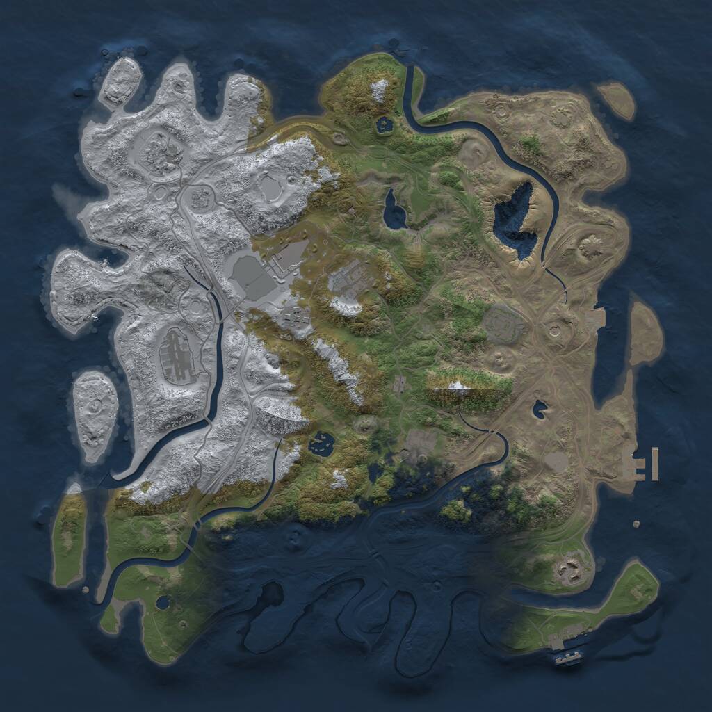 Rust Map: Procedural Map, Size: 4250, Seed: 583756, 15 Monuments