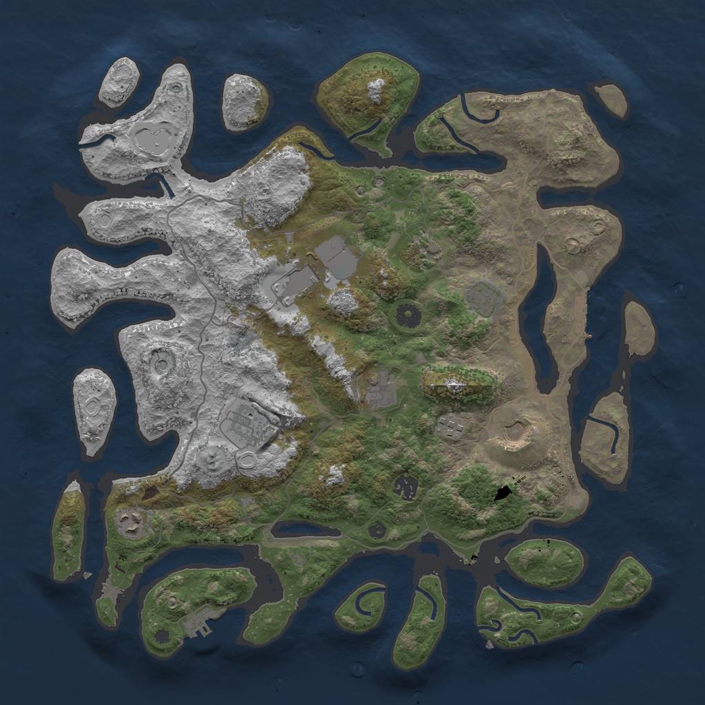 Rust Map: Procedural Map, Size: 4250, Seed: 583756, 17 Monuments
