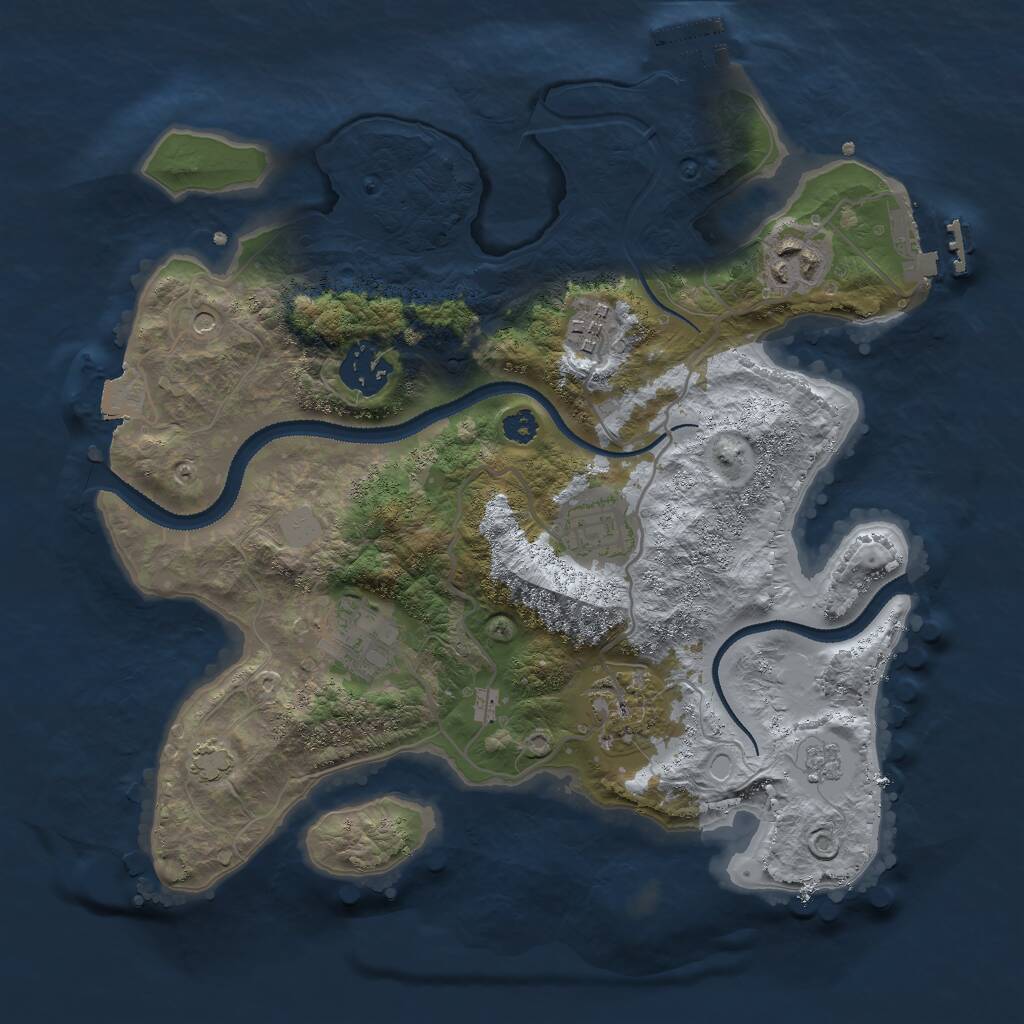 Rust Map: Procedural Map, Size: 3000, Seed: 1946430779, 12 Monuments