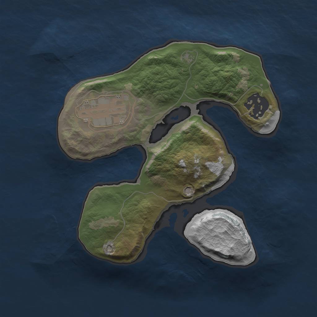 Rust Map: Barren, Size: 2000, Seed: 838975020, 4 Monuments