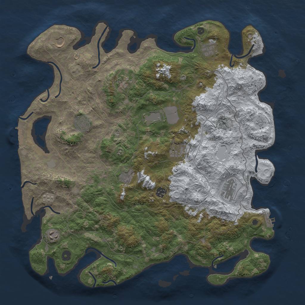 Rust Map: Procedural Map, Size: 4500, Seed: 31245314, 20 Monuments