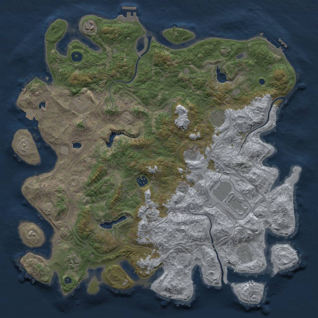 Rust Map: Procedural Map, Size: 4500, Seed: 497877627, 15 Monuments