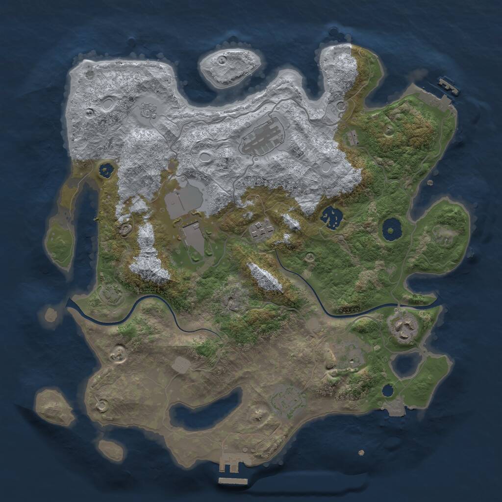 Rust Map: Procedural Map, Size: 3500, Seed: 8809, 13 Monuments