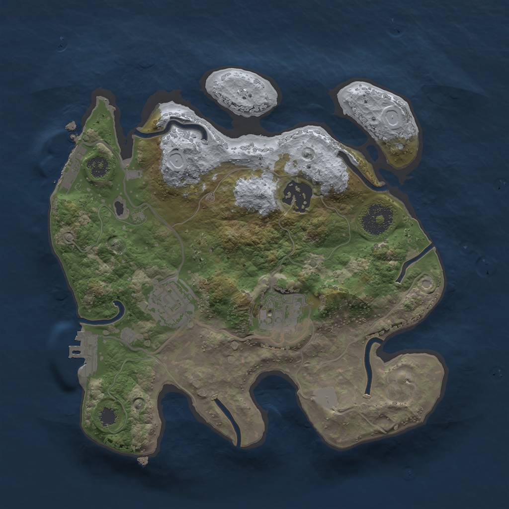 Rust Map: Procedural Map, Size: 2500, Seed: 1578945, 10 Monuments