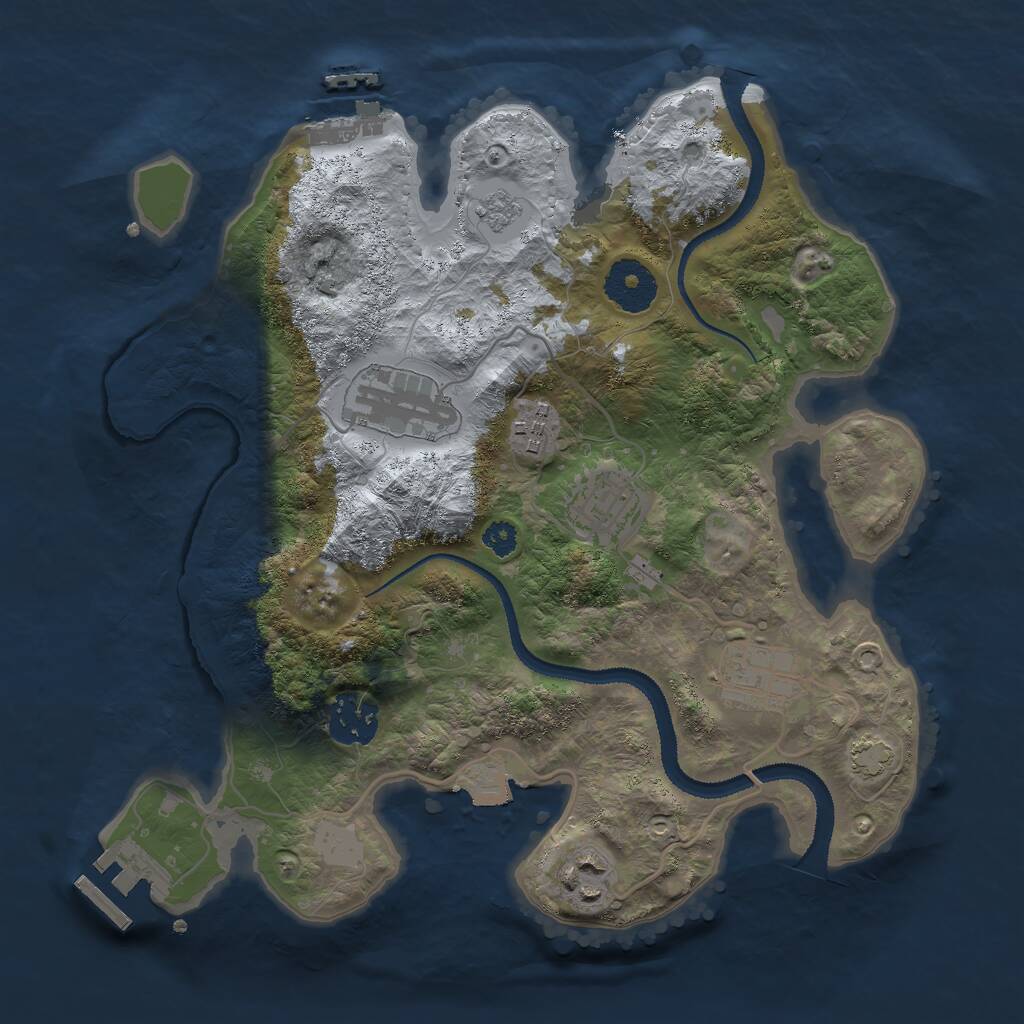 Rust Map: Procedural Map, Size: 3000, Seed: 1062454, 11 Monuments