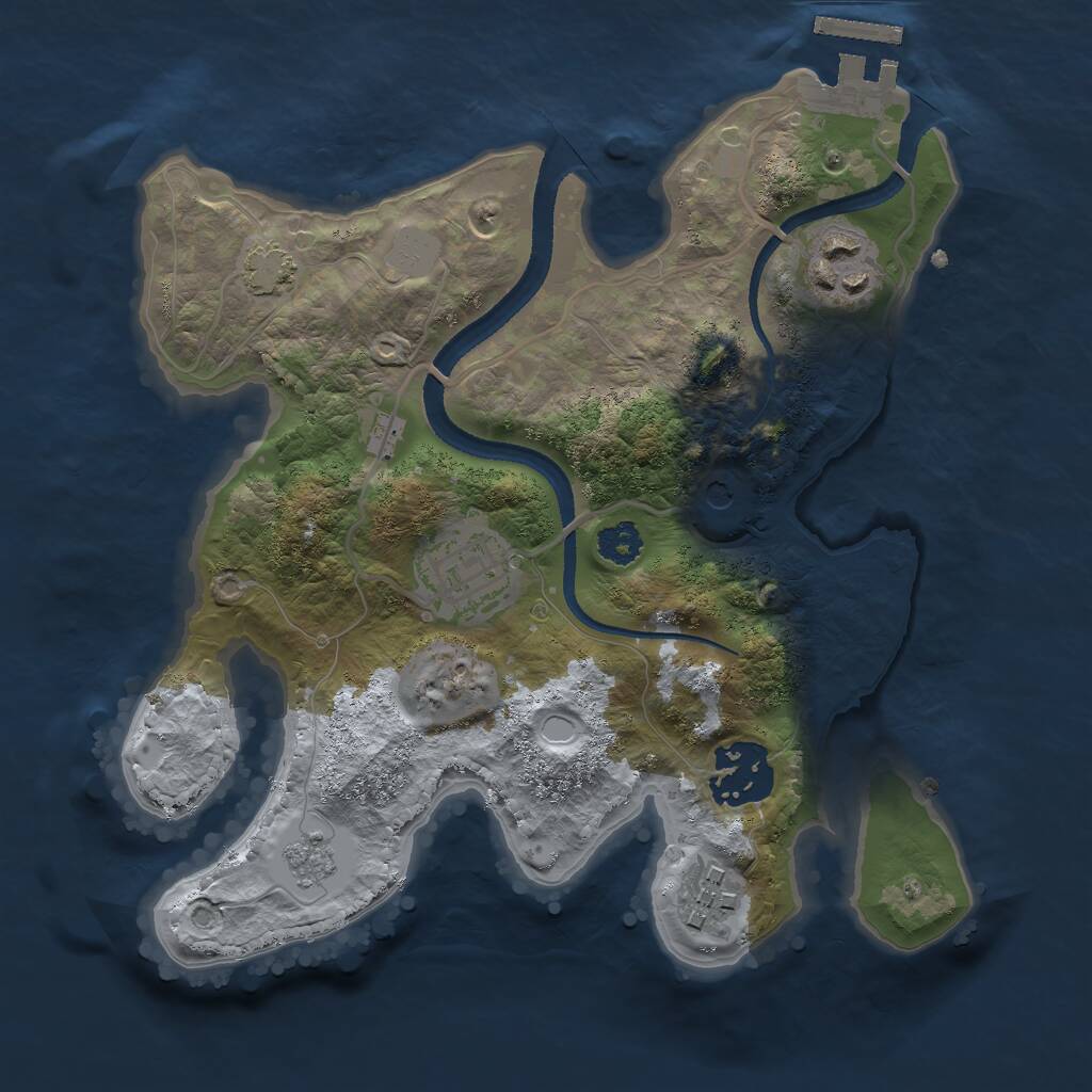 Rust Map: Procedural Map, Size: 2500, Seed: 50492, 9 Monuments