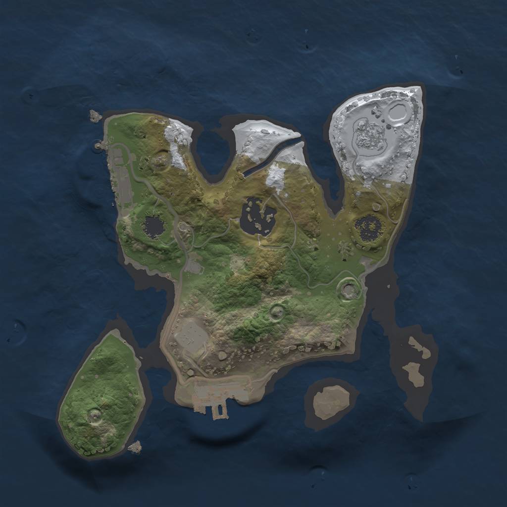 Rust Map: Procedural Map, Size: 2000, Seed: 823672, 9 Monuments