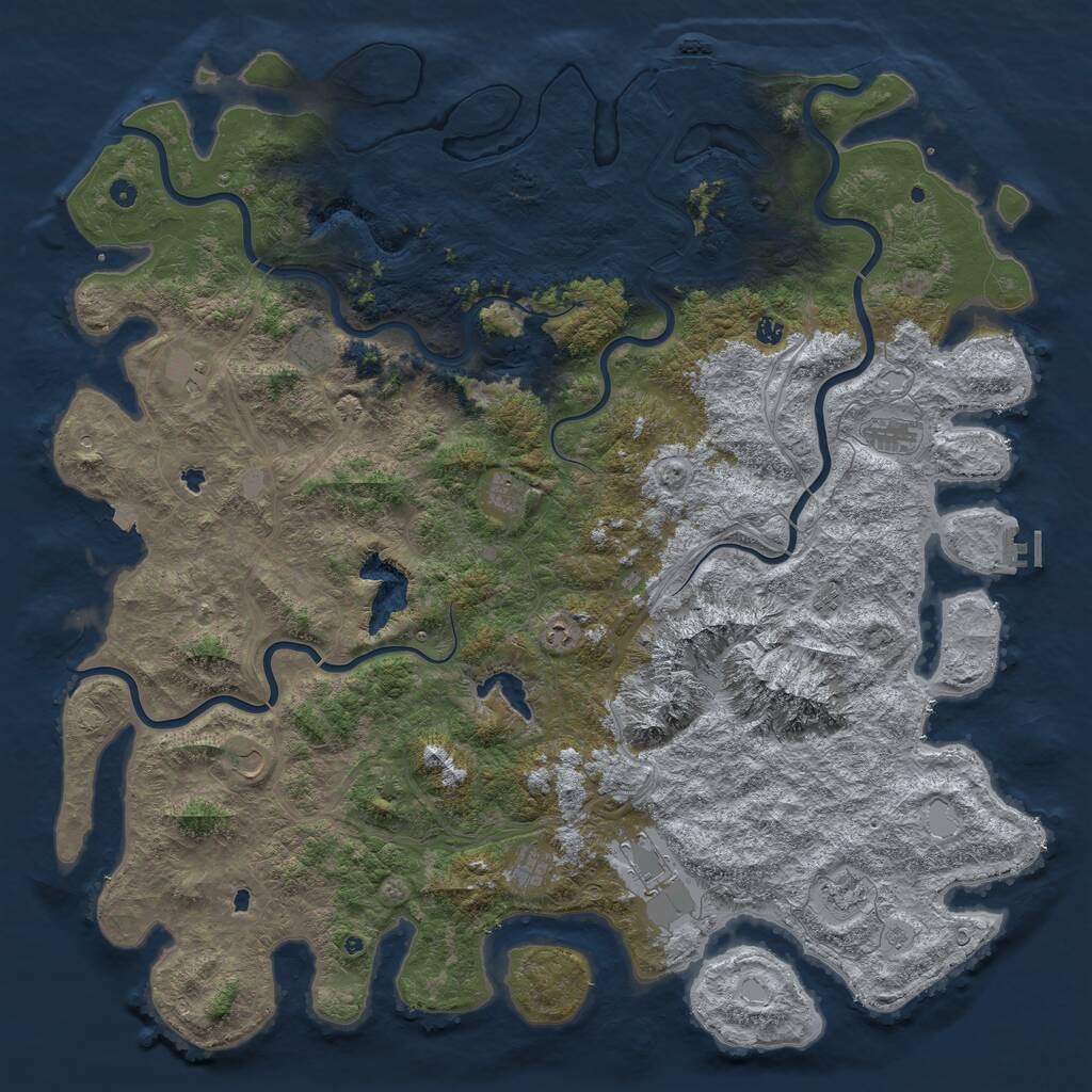 Rust Map: Procedural Map, Size: 6000, Seed: 201231, 17 Monuments