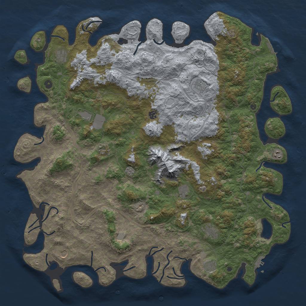 Rust Map: Procedural Map, Size: 5500, Seed: 67685, 20 Monuments