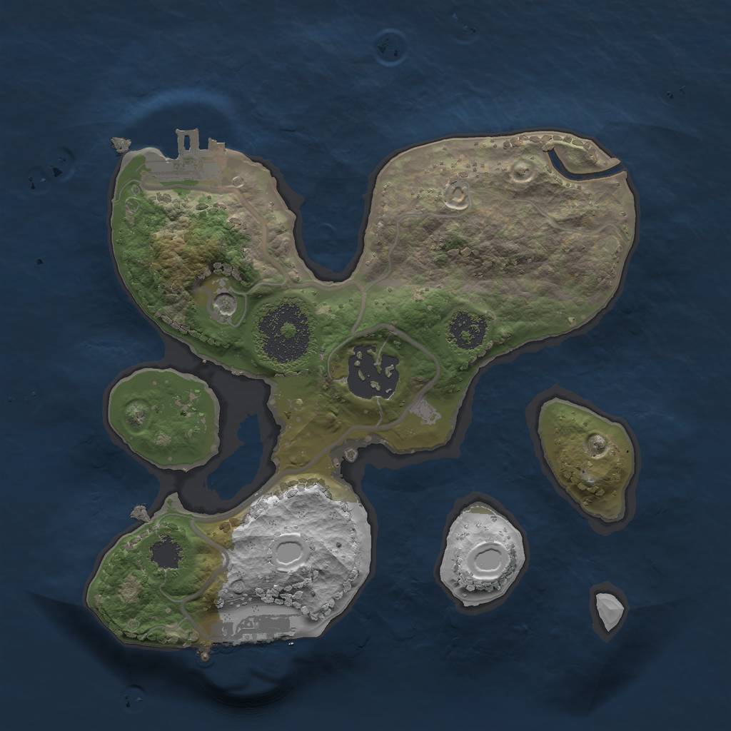 Rust Map: Procedural Map, Size: 2000, Seed: 54662988, 9 Monuments