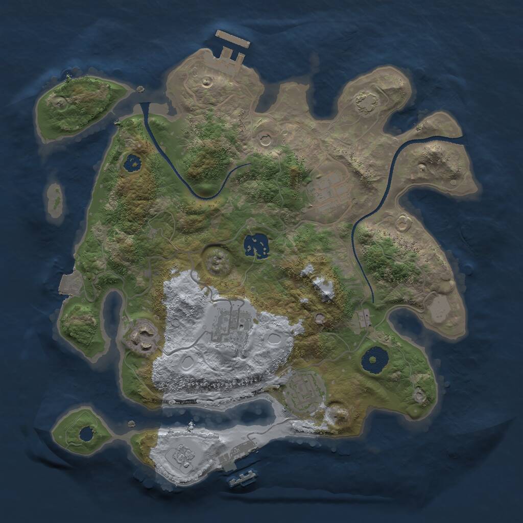 Rust Map: Procedural Map, Size: 3000, Seed: 7779, 11 Monuments