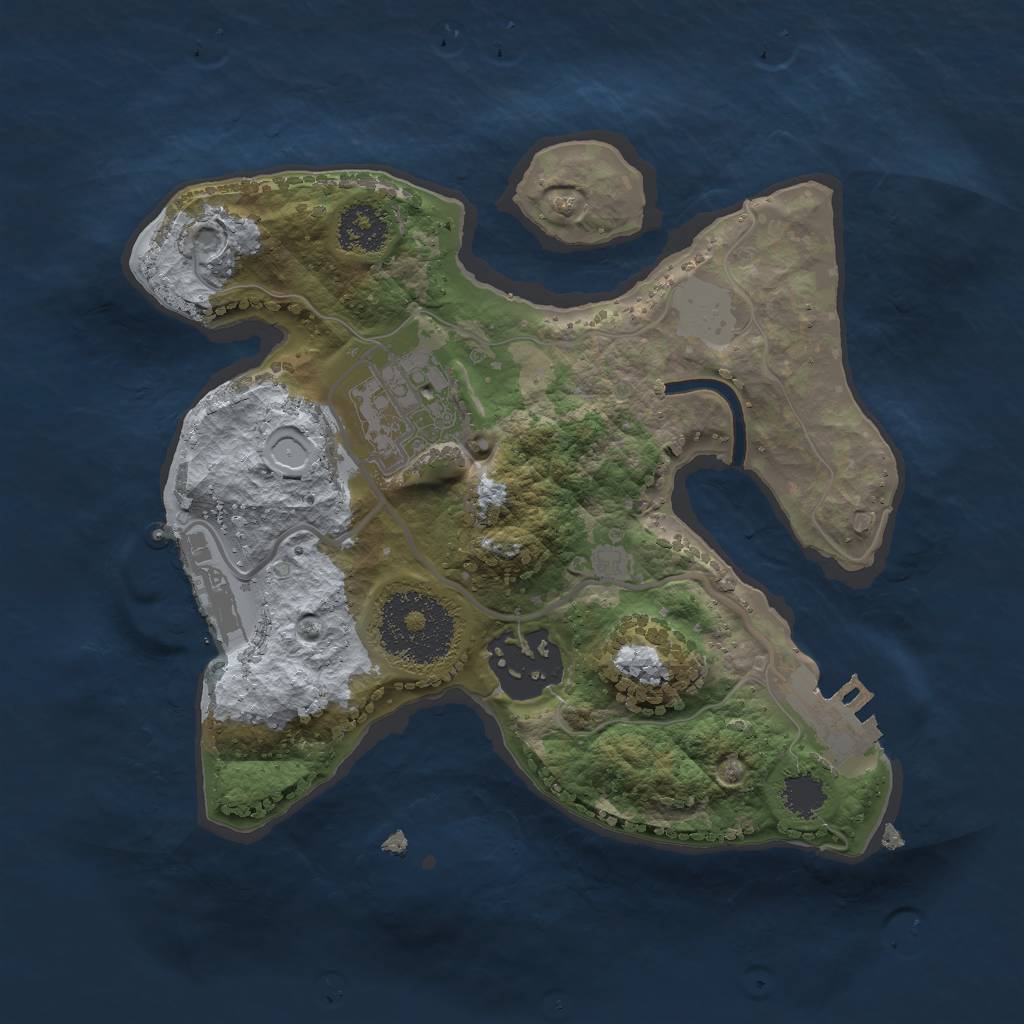 Rust Map: Procedural Map, Size: 2100, Seed: 123456, 7 Monuments