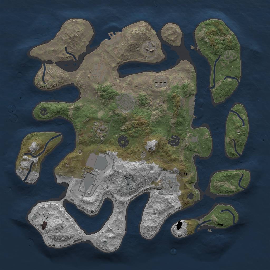 Rust Map: Procedural Map, Size: 3500, Seed: 16756, 16 Monuments