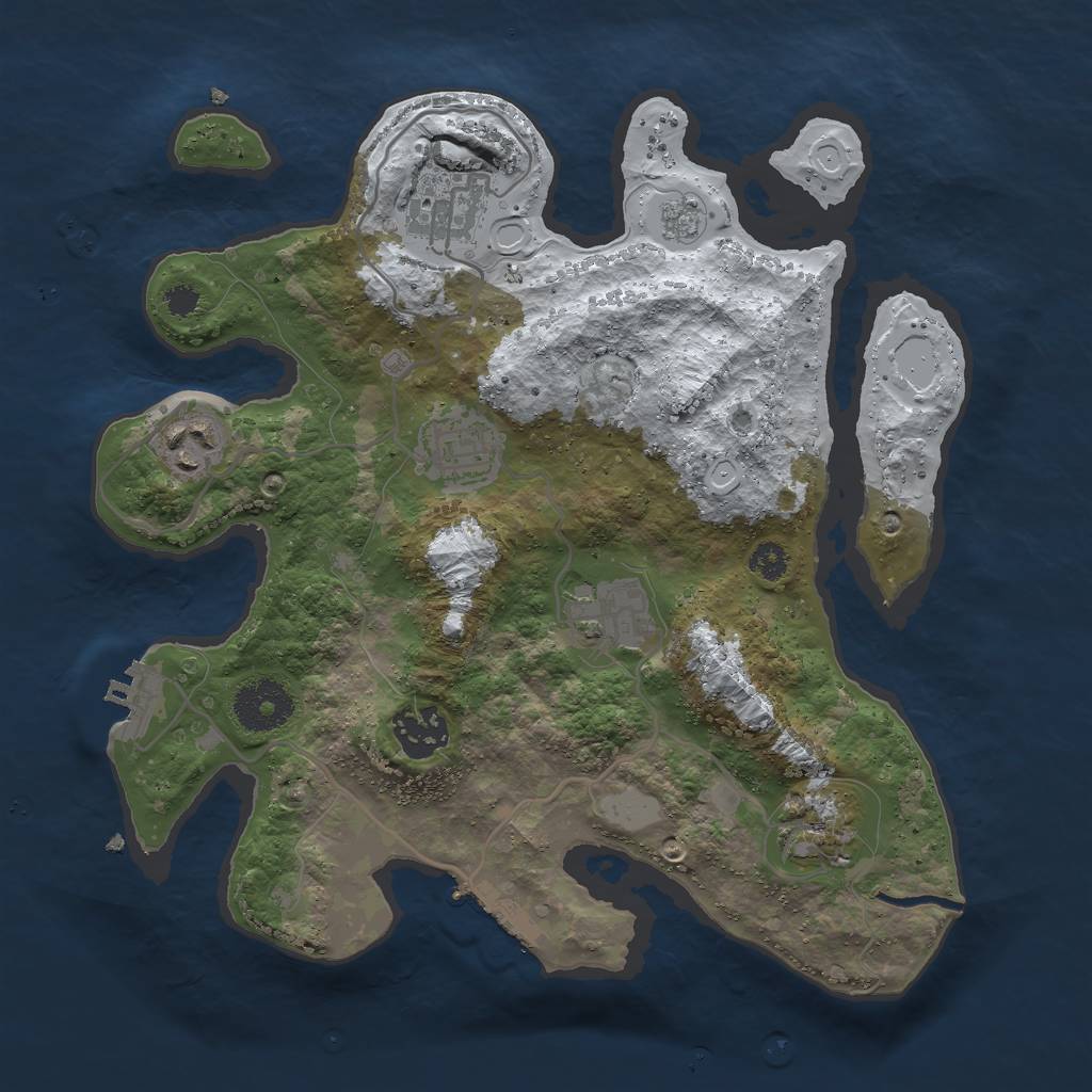 Rust Map: Procedural Map, Size: 3000, Seed: 919097, 14 Monuments