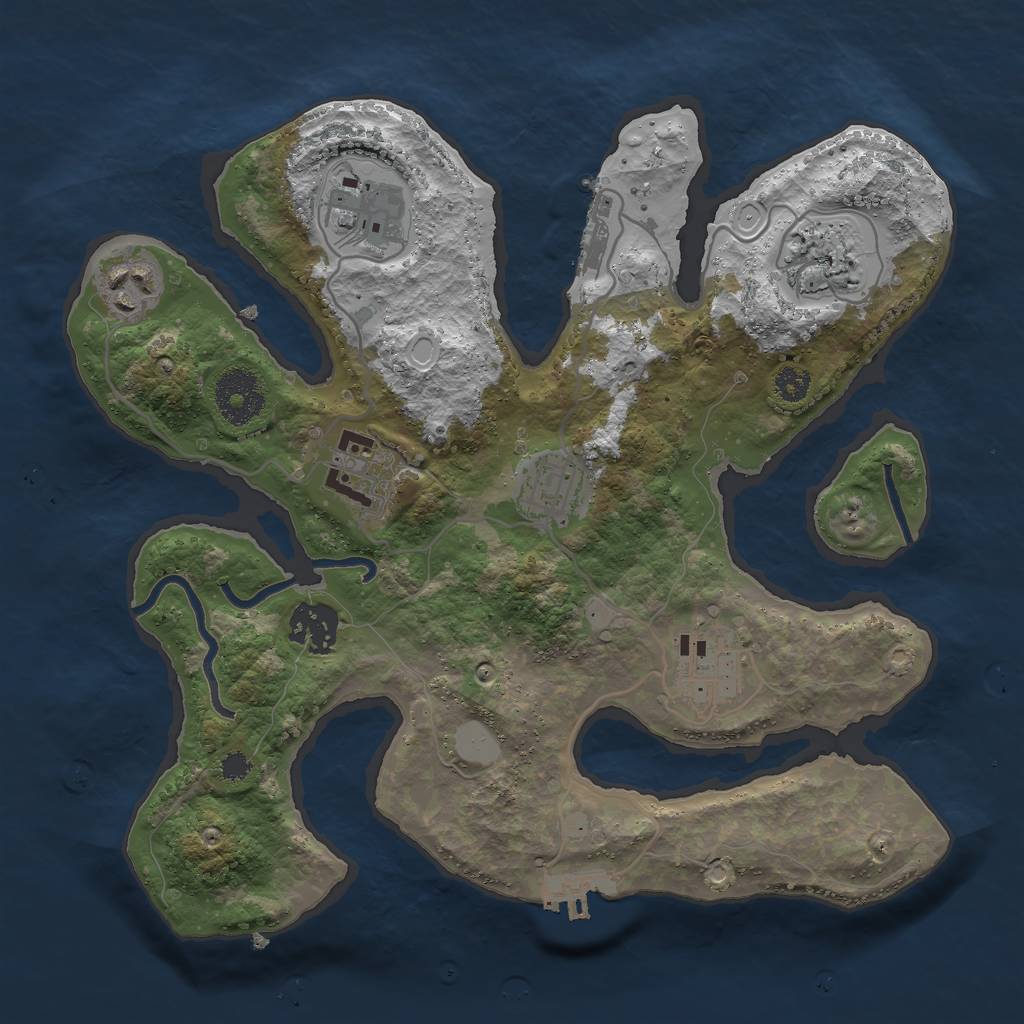 Rust Map: Procedural Map, Size: 3000, Seed: 946937, 14 Monuments