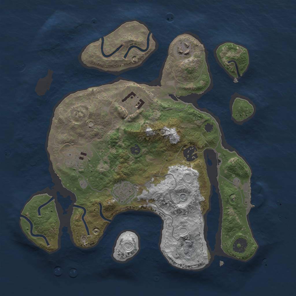 Rust Map: Procedural Map, Size: 3000, Seed: 1109668496, 12 Monuments