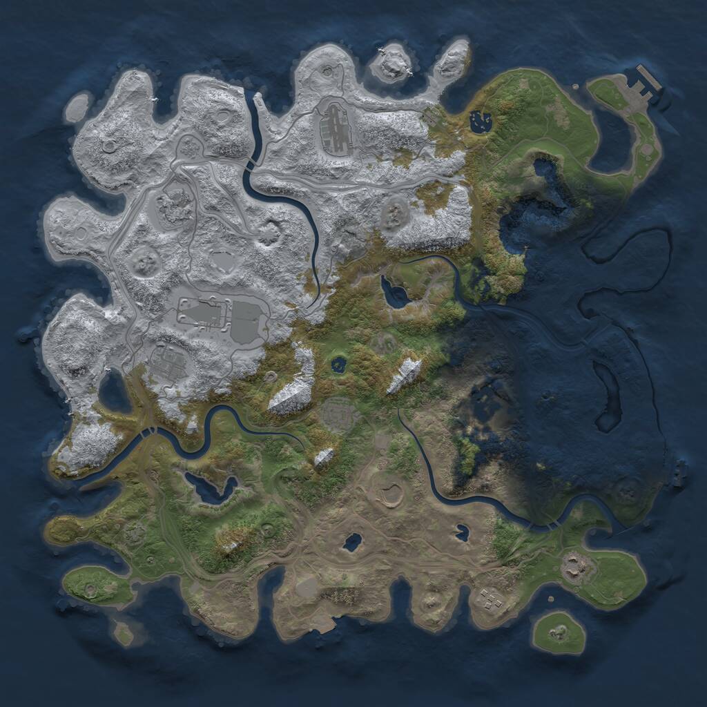 Rust Map: Procedural Map, Size: 4500, Seed: 676885699, 16 Monuments