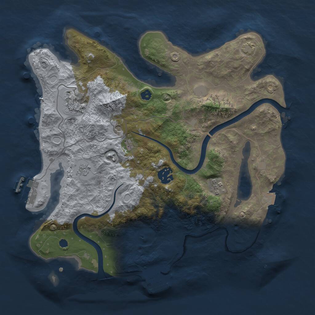 Rust Map: Procedural Map, Size: 3000, Seed: 218809368, 9 Monuments