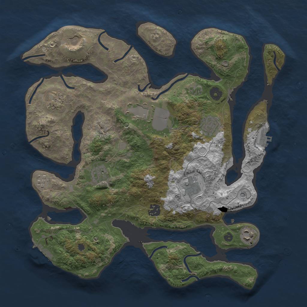 Rust Map: Procedural Map, Size: 3650, Seed: 11409, 17 Monuments