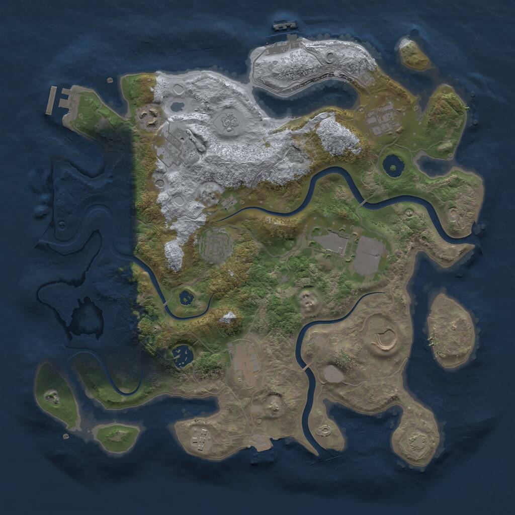 Rust Map: Procedural Map, Size: 3600, Seed: 41409, 15 Monuments