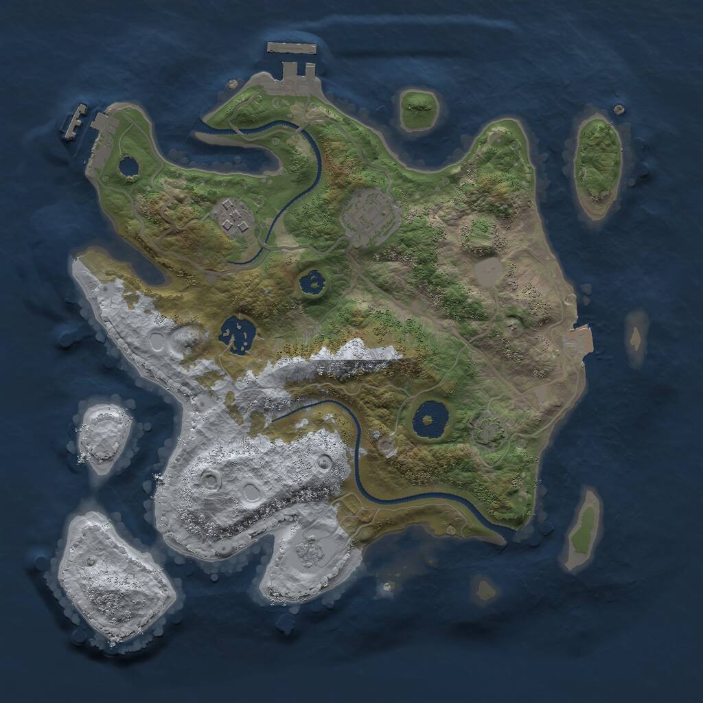 Rust Map: Procedural Map, Size: 2900, Seed: 31409, 8 Monuments