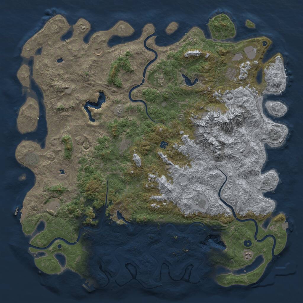 Rust Map: Procedural Map, Size: 6000, Seed: 95501440, 17 Monuments