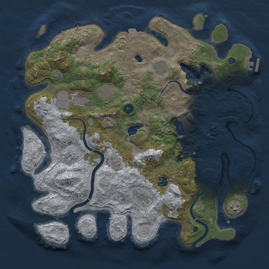 Rust Map: Procedural Map, Size: 4000, Seed: 2758056, 15 Monuments