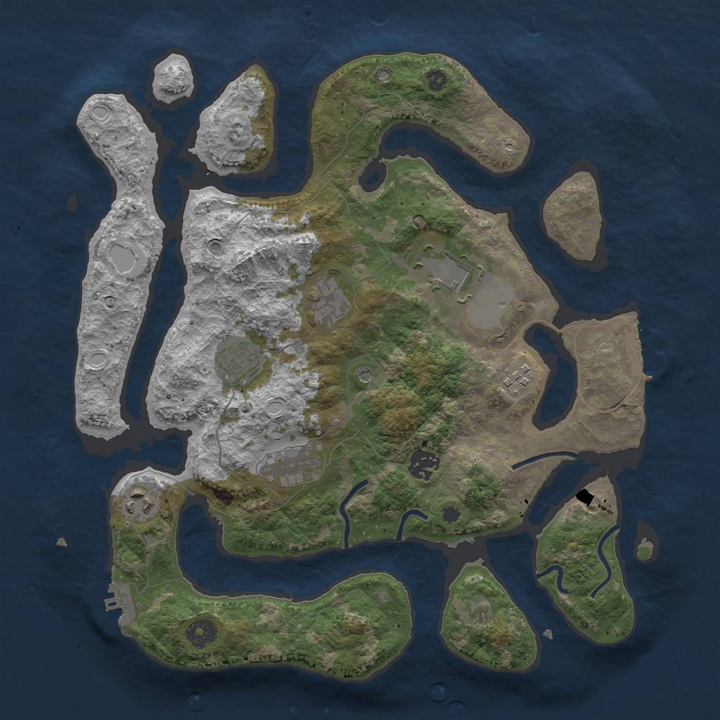 Rust Map: Procedural Map, Size: 3600, Seed: 115, 15 Monuments