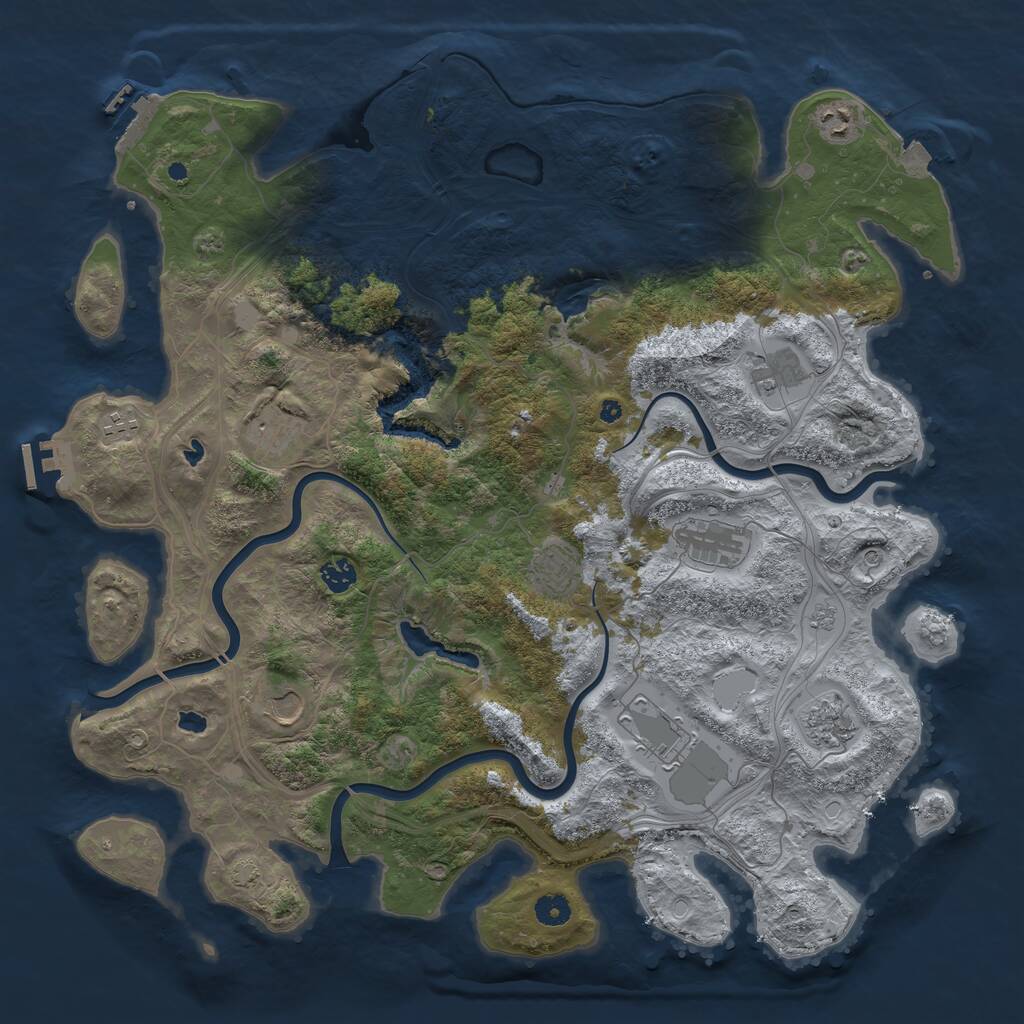 Rust Map: Procedural Map, Size: 4500, Seed: 1559103700, 16 Monuments