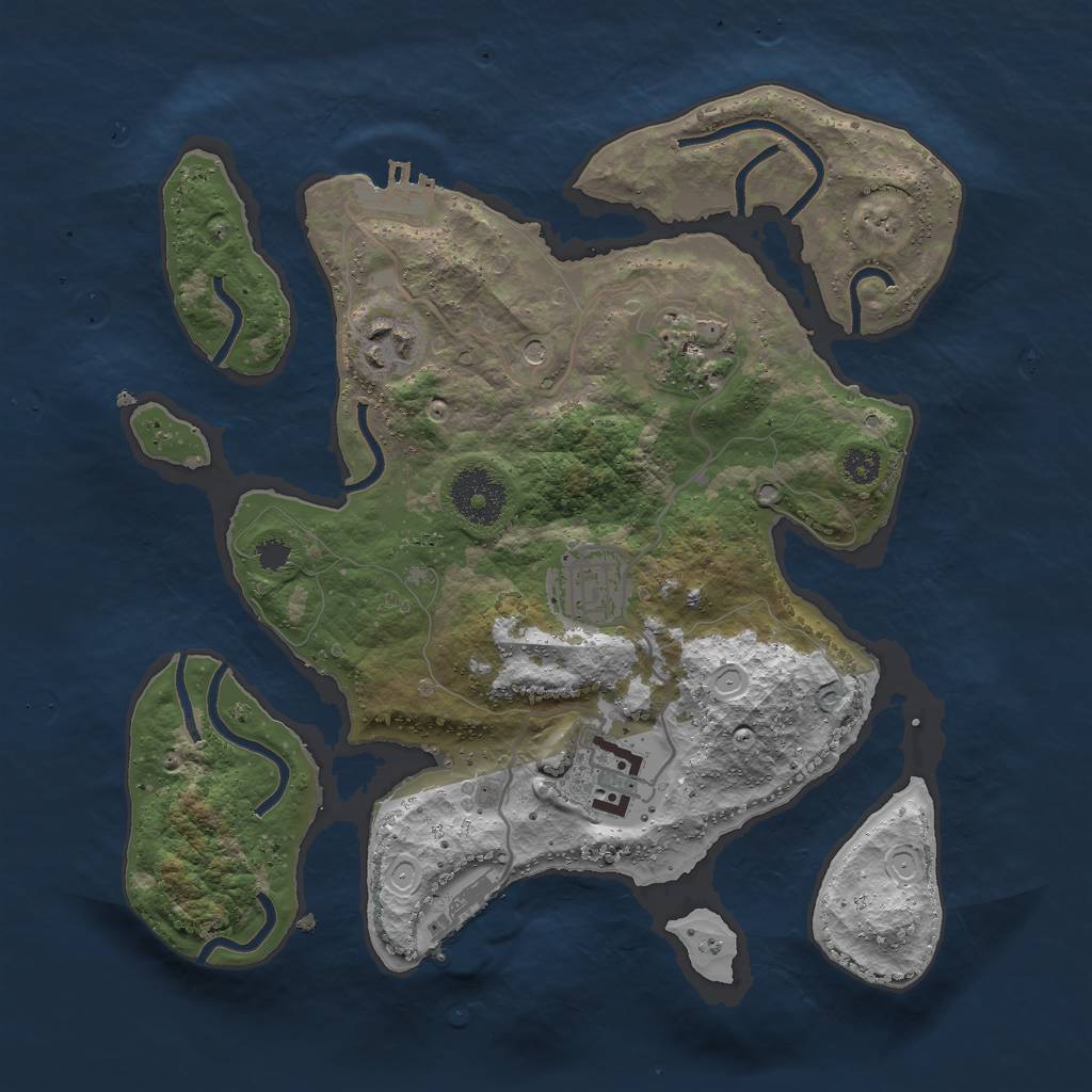 Rust Map: Procedural Map, Size: 3000, Seed: 972150458, 12 Monuments