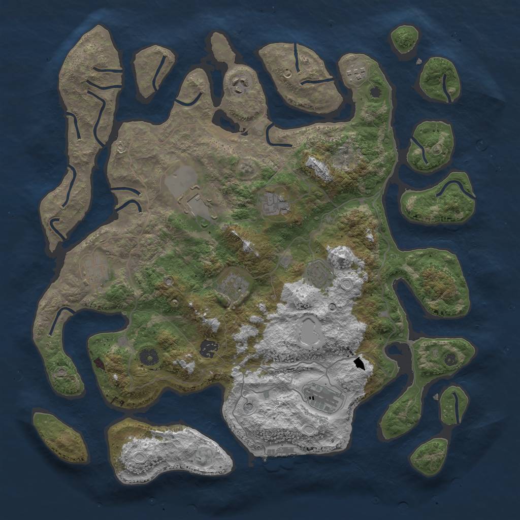 Rust Map: Procedural Map, Size: 4250, Seed: 229250, 16 Monuments