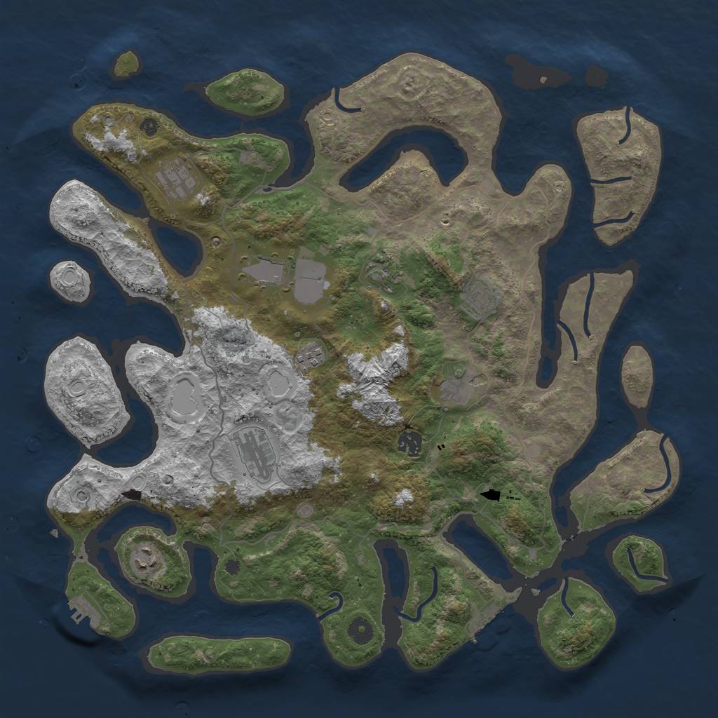 Rust Map: Procedural Map, Size: 4250, Seed: 749615, 17 Monuments