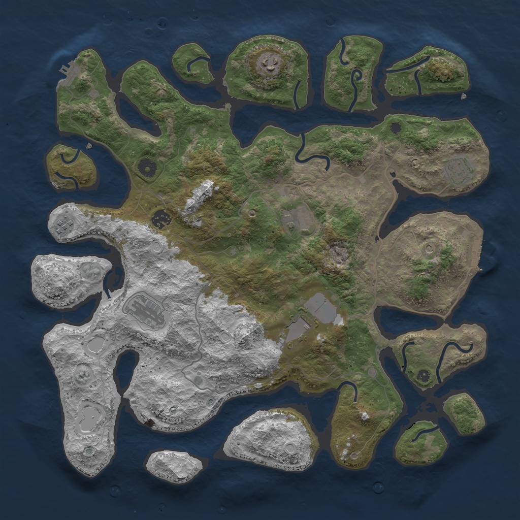 Rust Map: Procedural Map, Size: 4250, Seed: 532844, 15 Monuments