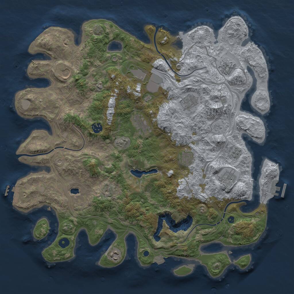 Rust Map: Procedural Map, Size: 4250, Seed: 432327, 16 Monuments