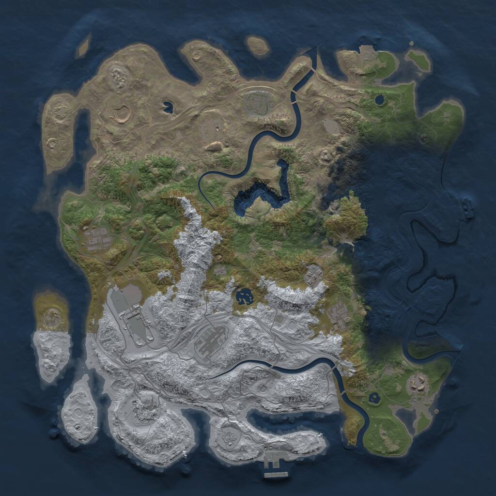 Rust Map: Procedural Map, Size: 4250, Seed: 352257, 17 Monuments