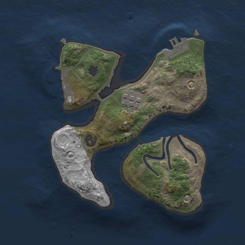 Rust Map: Procedural Map, Size: 2000, Seed: 4123, 8 Monuments