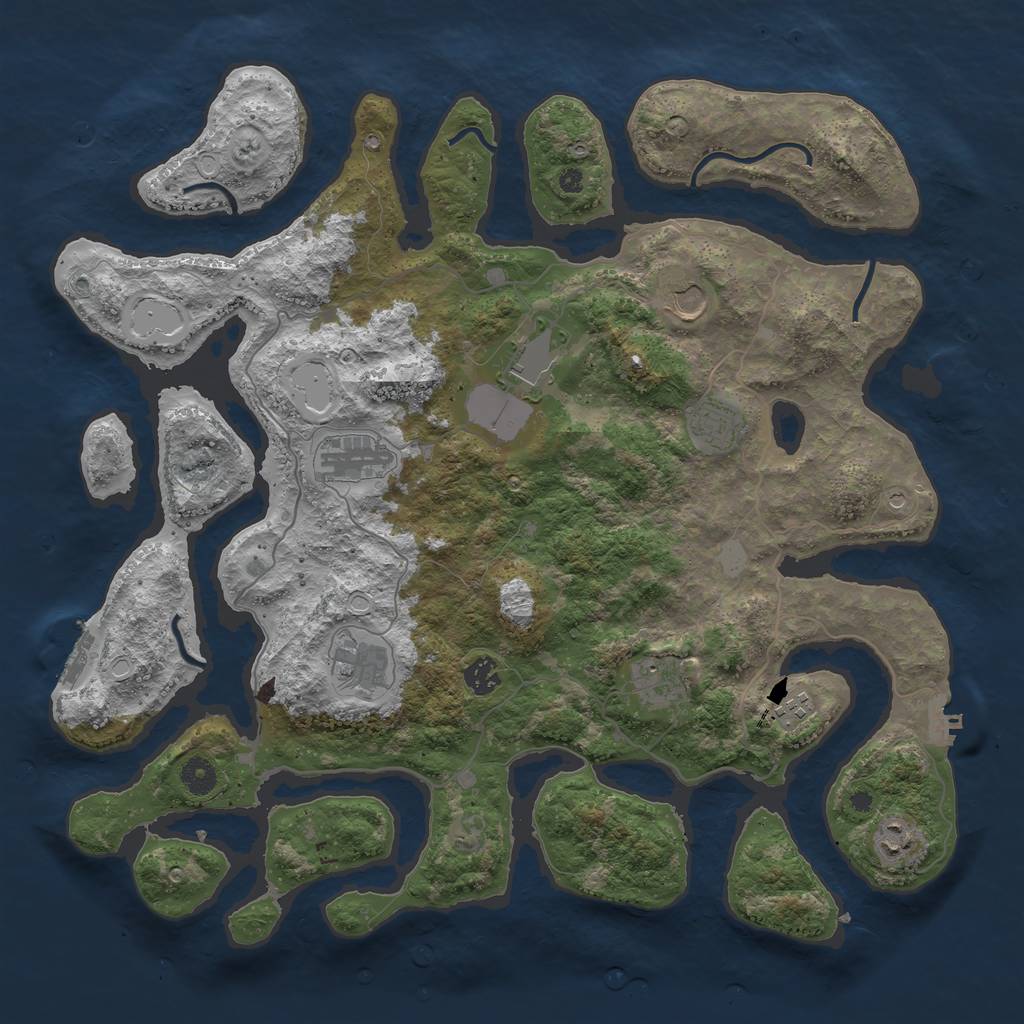 Rust Map: Procedural Map, Size: 4250, Seed: 193025, 17 Monuments
