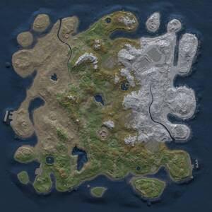 Thumbnail Rust Map: Procedural Map, Size: 4000, Seed: 366, 13 Monuments