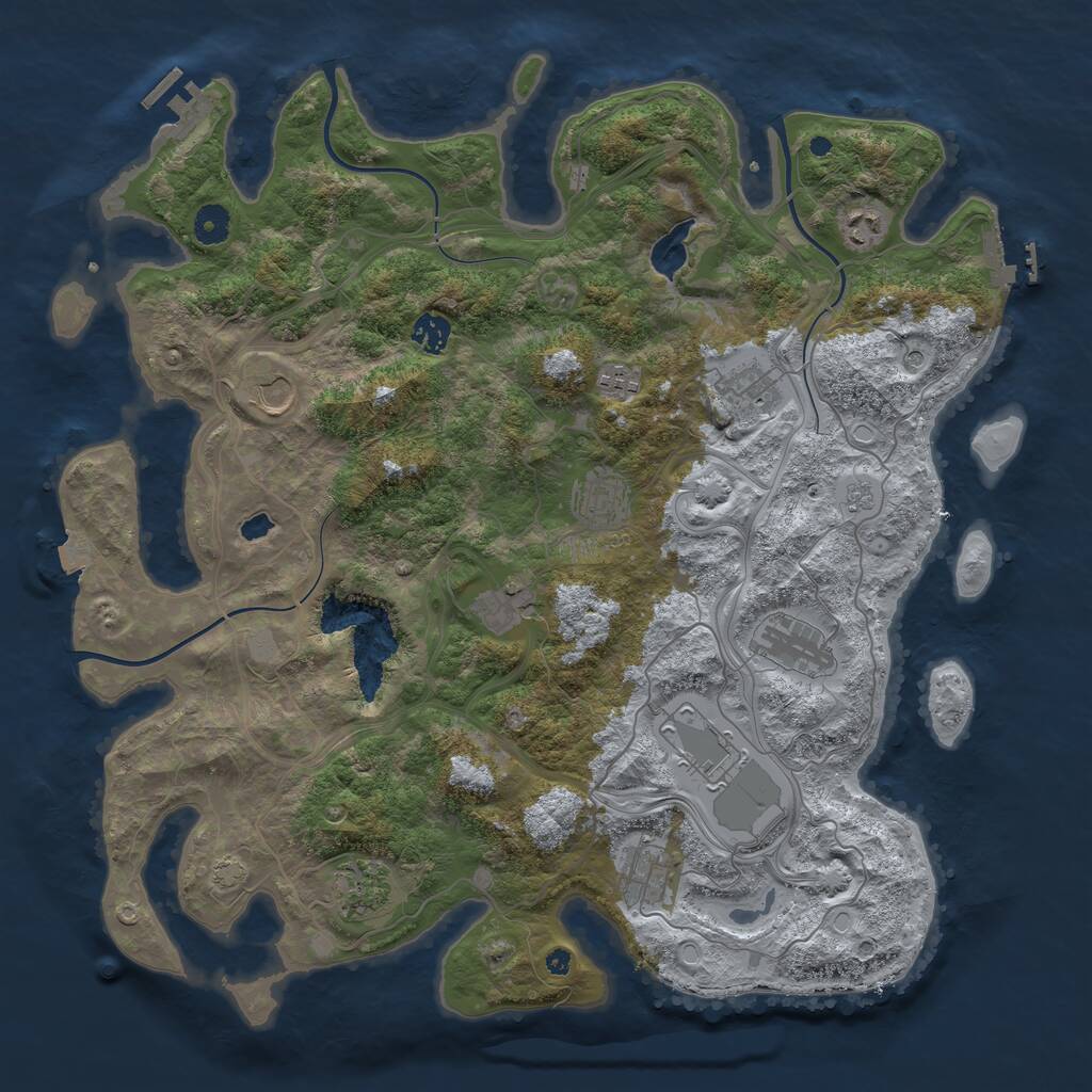 Rust Map: Procedural Map, Size: 4250, Seed: 22491, 17 Monuments