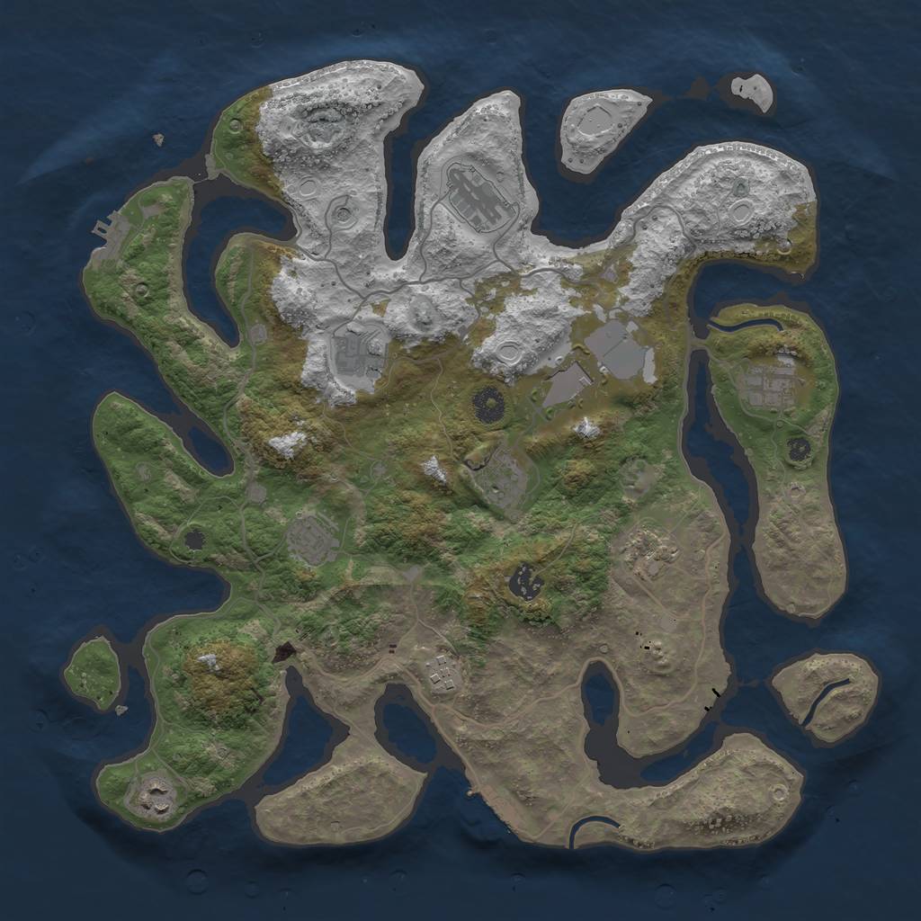 Rust Map: Procedural Map, Size: 4000, Seed: 14092021, 18 Monuments