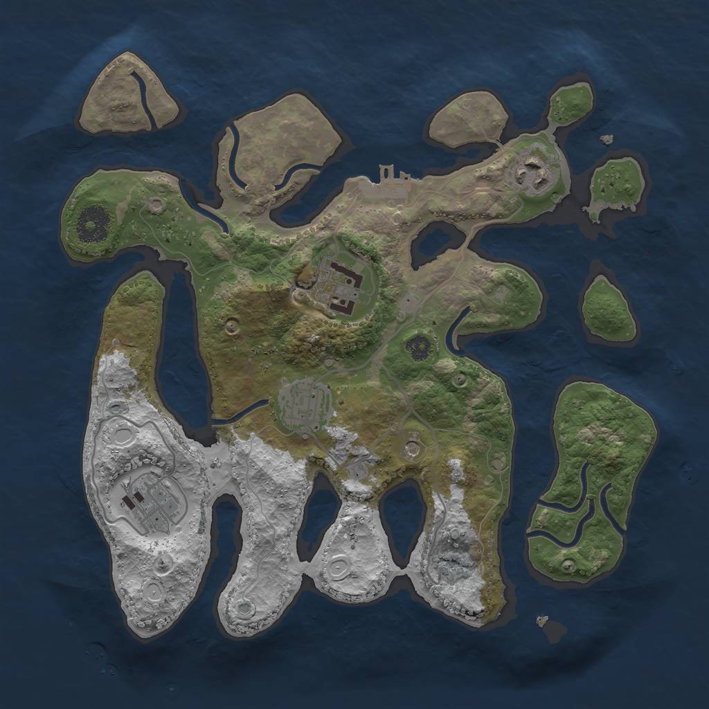 Rust Map: Procedural Map, Size: 3000, Seed: 985572718, 11 Monuments