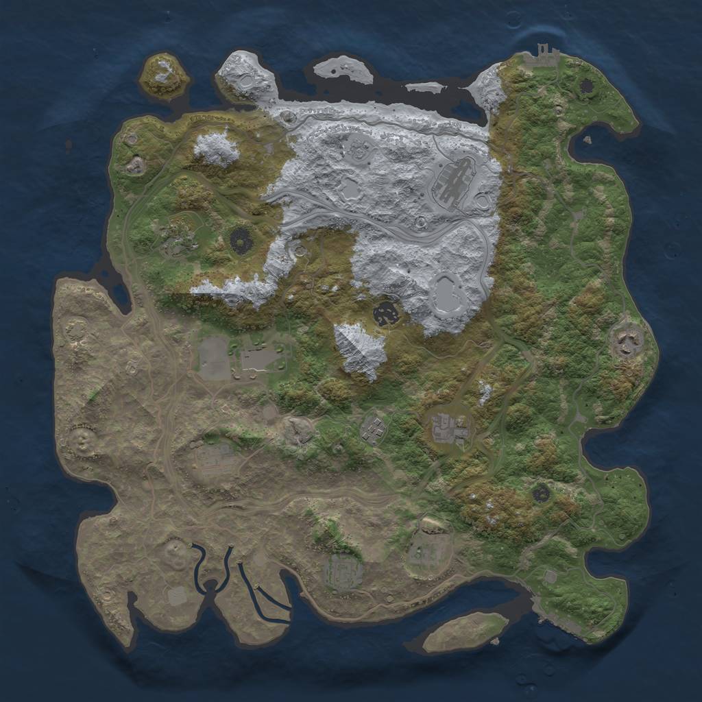 Rust Map: Procedural Map, Size: 4250, Seed: 808016, 18 Monuments