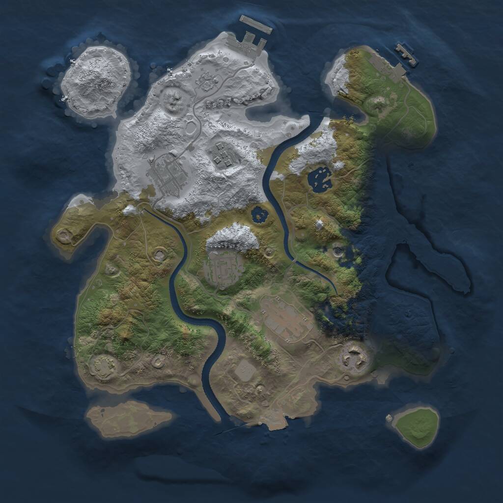 Rust Map: Procedural Map, Size: 3000, Seed: 15856, 12 Monuments